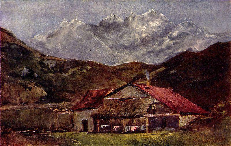 Gustave Courbet Die Berghutte Sweden oil painting art